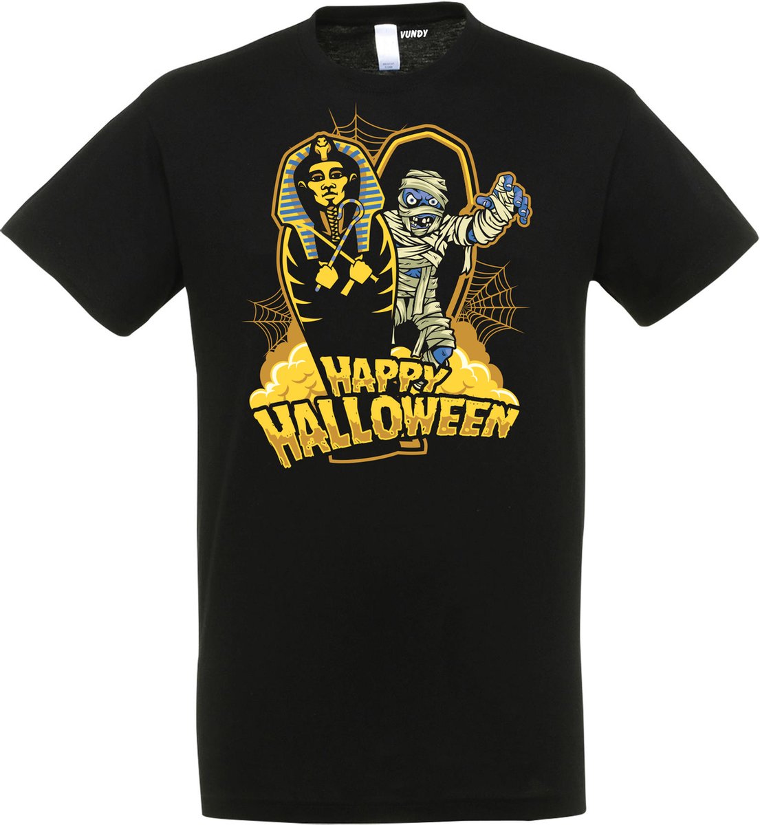 T-shirt Halloween Mummy | Halloween kostuum kind dames heren | verkleedkleren meisje jongen | Zwart | maat 5XL